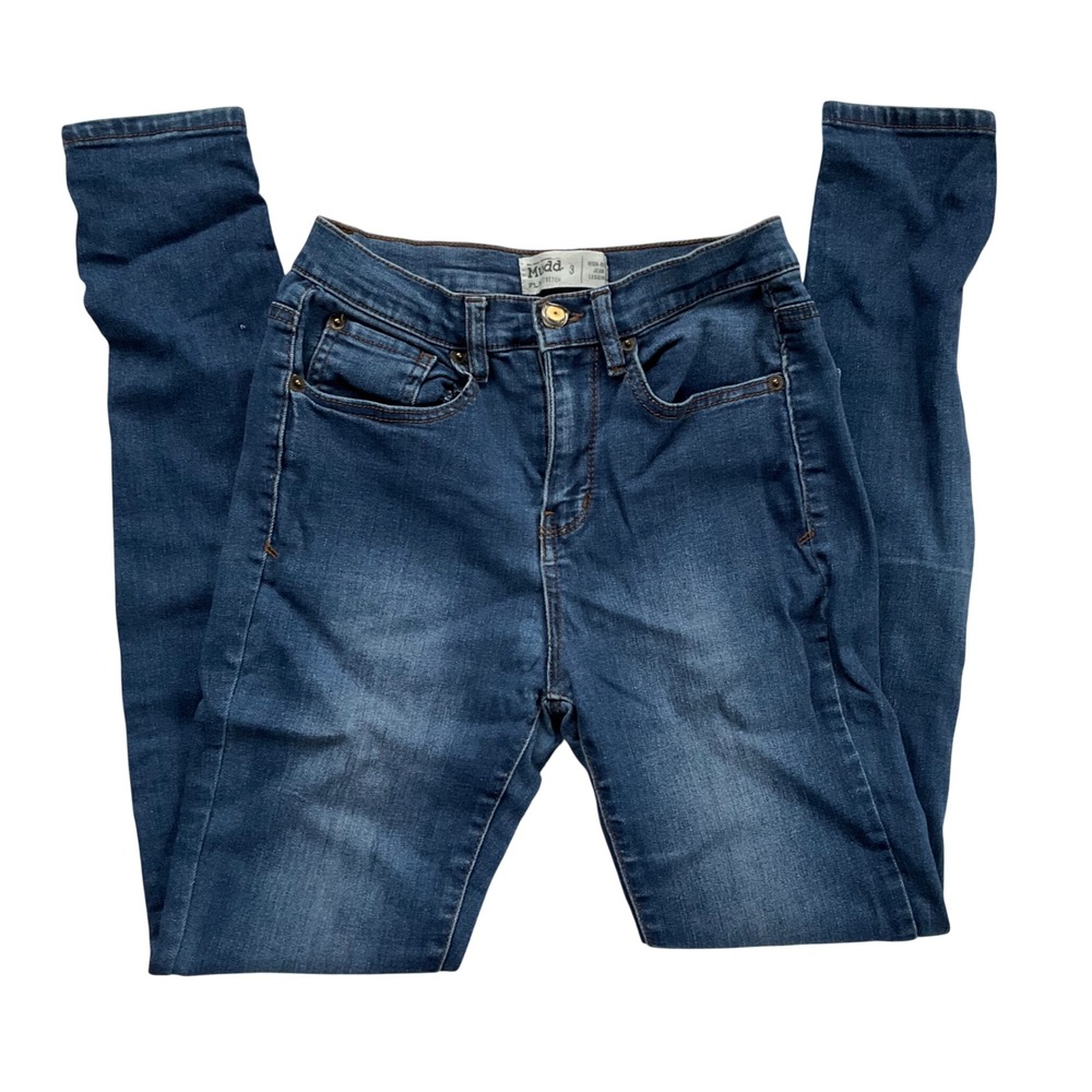 Mudd High Rise Jean Legging Dark Wash Skinny Denim Flax Stretch Size 3 Juniors